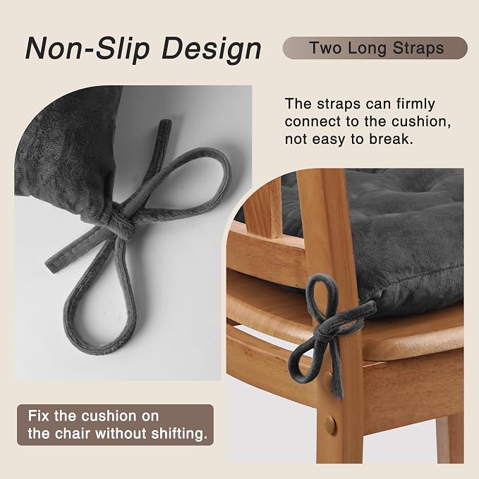 OVOV 4 Pack Chair Cushions for Dining Chairs Soft Seat Cushions for Kitchen - Image 3