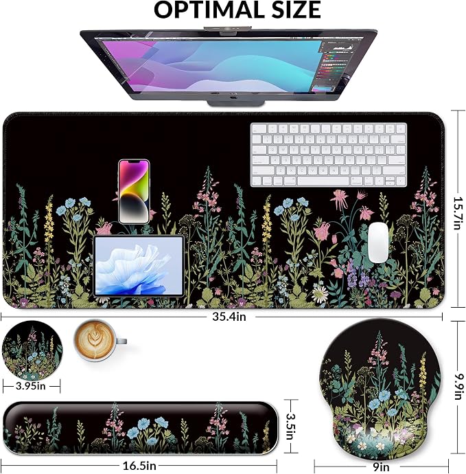 Desk Mat Set + Keyboard and Mouse Pad - Image 2