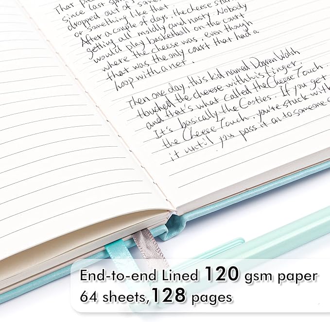 feela 24 Pack Journal Notebook Bulk for Work, Business Notebook Hardcover Lined Writing Journal with Pen Holder for Students Women Note Taking, with 24 Black Pens, 120 GSM, 5.1”x8.3”, A5, Sky Blue-DeskLoop Office