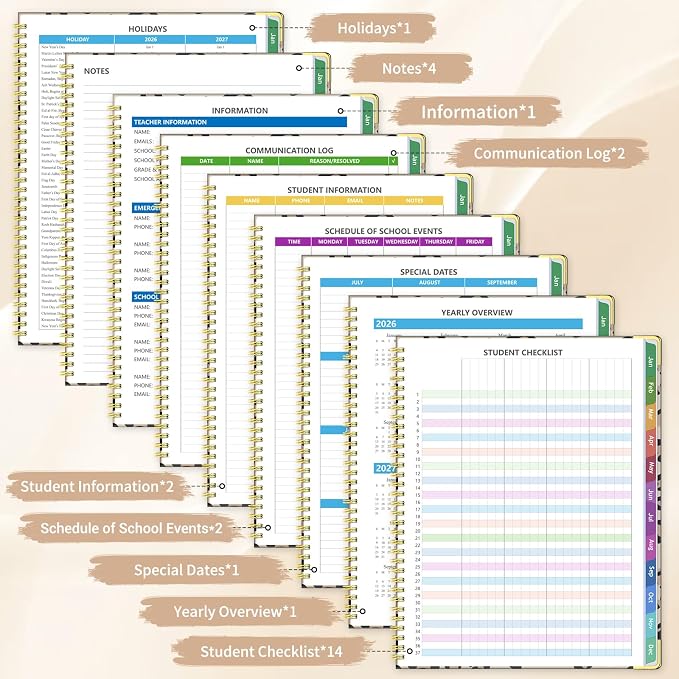 Teacher Planner 2026-2027, Jul 2026-Jun 2027 Academic Year, 8.5" x 11" Lesson - Image 5