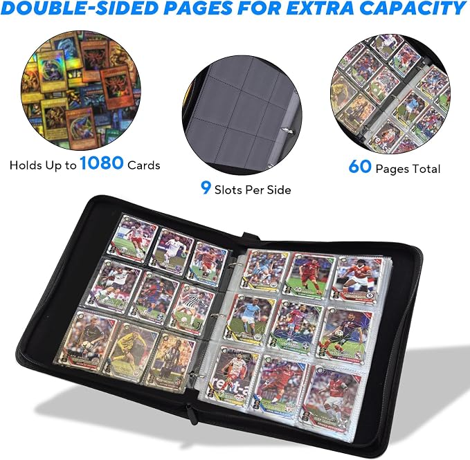 Portable 9-Pocket Trading Card Binder, Holds 1080 Cards - Image 2