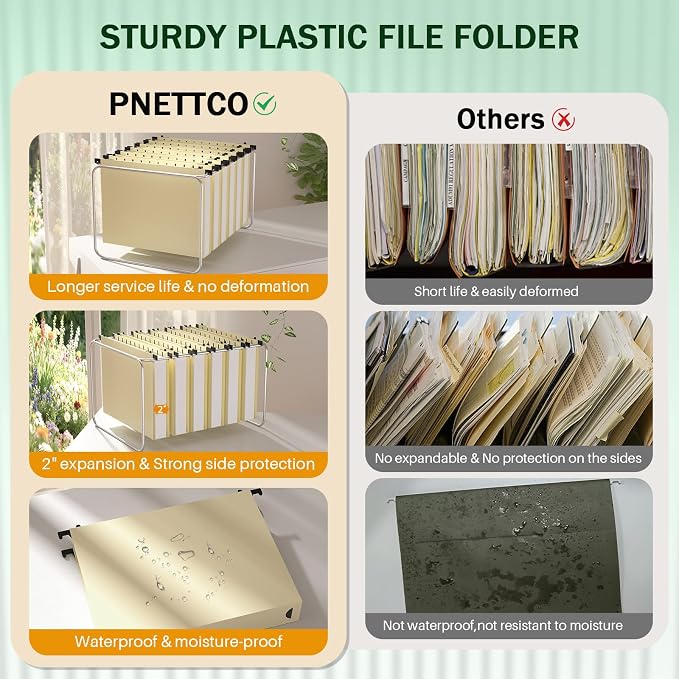 12 Pack Letter Size Hanging File Folders, Letter Hanging File Folder - Image 6
