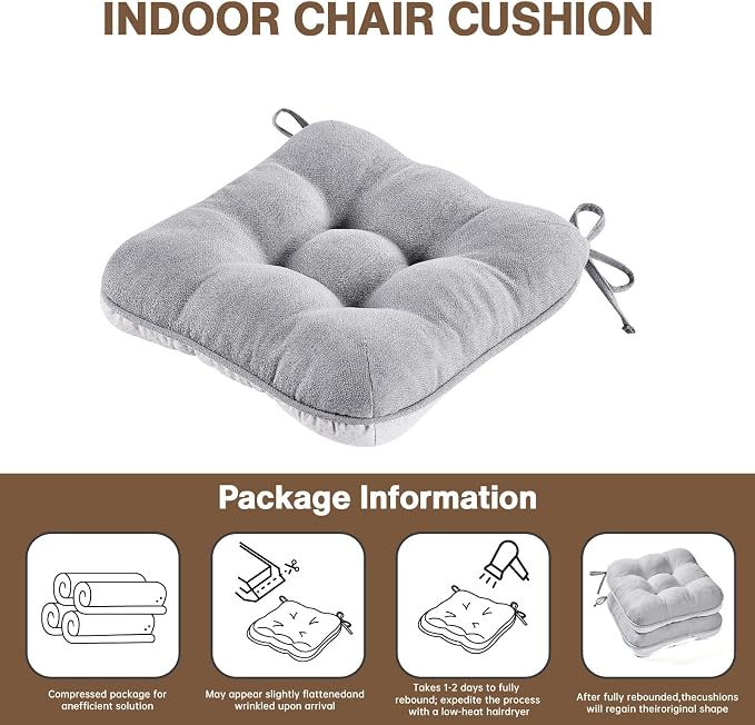 BETU Chair Cushions for Dining Chairs Set of 6, 3.5" Thick Kitchen Table Chair - Image 9