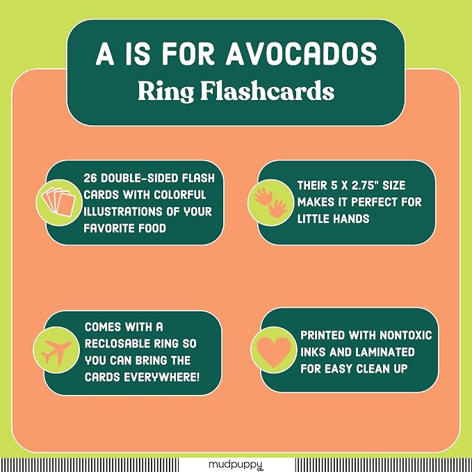 Mudpuppy A is for Avocado — Ring Flashcards 26 Durable Double Sided Alphabet - Image 5