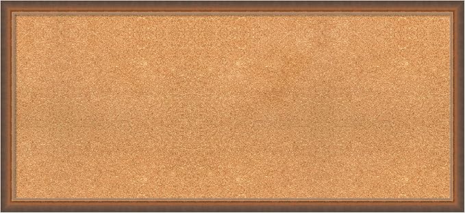 Amanti Art Natural Cork Board for Wall, 20x44 Vision Board with Bronze Frame, Oversize Corkboard Office Decor for Home Organization, Modern Corkboard Pinboard to Display Items for Home Organization-DeskLoop Office