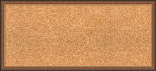 Amanti Art Natural Cork Board for Wall, 20x44 Vision Board with Bronze Frame, Oversize Corkboard Office Decor for Home Organization, Modern Corkboard Pinboard to Display Items for Home Organization-DeskLoop Office