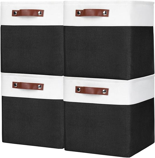 Bagnizer Collapsible Fabric Storage Cubes 11x11 Cube Storage Bins, 4 Pack by Bagnizer