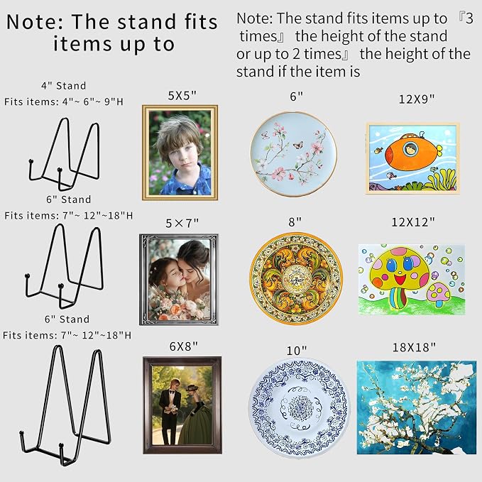 3Pack 6" Plate Stands for Display, Metal Plate Holders Display Stands Can Be - Image 7