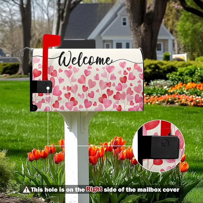 Welcome Valentines Mailbox Covers Magnetic Standard Size 21 x 18 Inch Valentine - Image 4