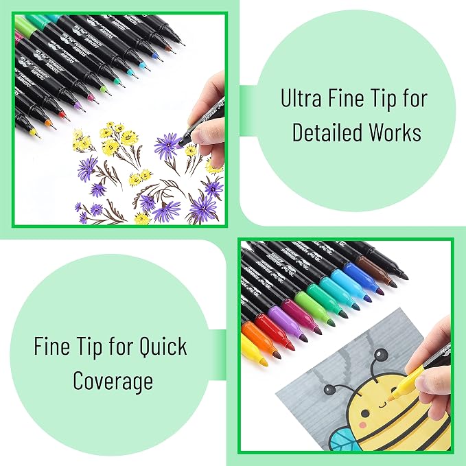 Mr. Pen- Dual Tip Permanent Markers, 12 Pack, Fine & Ultra Fine Tip | Fine Tip - Image 7