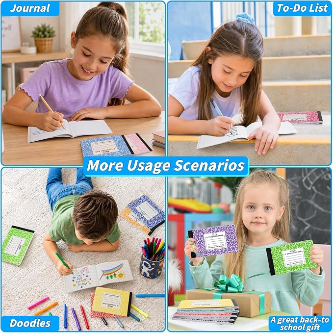 48 Pack Composition Notebooks Bulk Wide Ruled 4-7/8"x 7.5" Half Size - Image 7