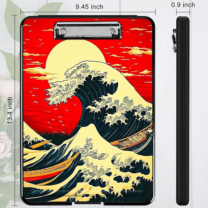 Red Sky Waves A4 Clipboard - Image 4
