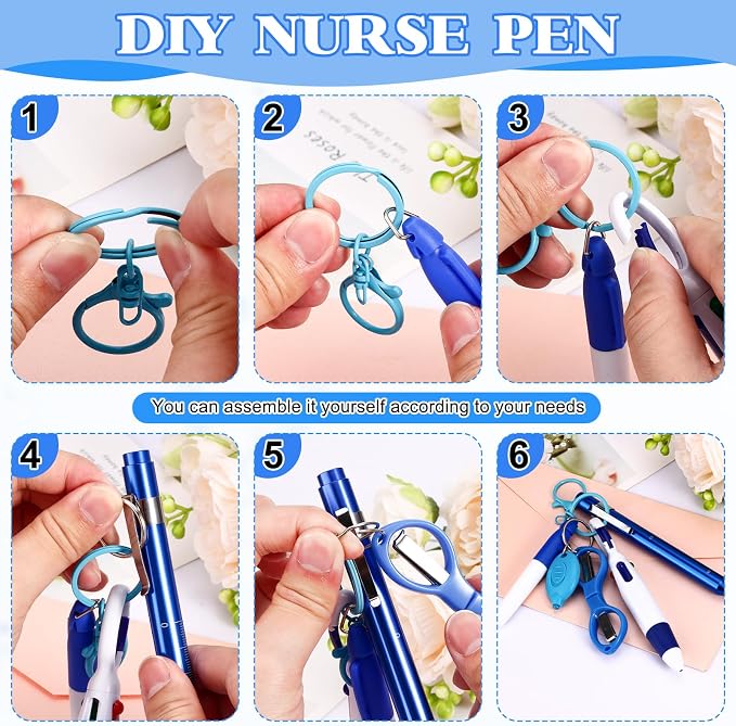12 pcs Nurse Pen Set Two Colors Blue Green Include Permanent Marker Pen Pen - Image 3