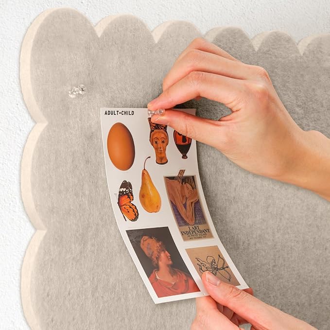 Lightomorrow Scalloped Bulletin Board, 35 x 17.5 Inches Felt Pin Board - Image 2