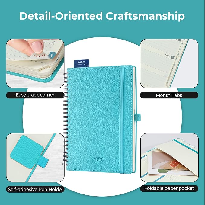 IN-LUXPRO Planner 2026 Daily Weekly and Monthly, 12 Months Spiral Bound - Image 6