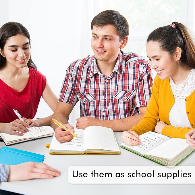 feela Journal Notebook Bulk for School, Hardcover Business Classic Ruled Lined Journals with Pen Holder for Work Office Journaling, with 5 Black Pens, 120 GSM, 5.1”x8.3”, 5 Pack, A5, Solid Colors-DeskLoop Office