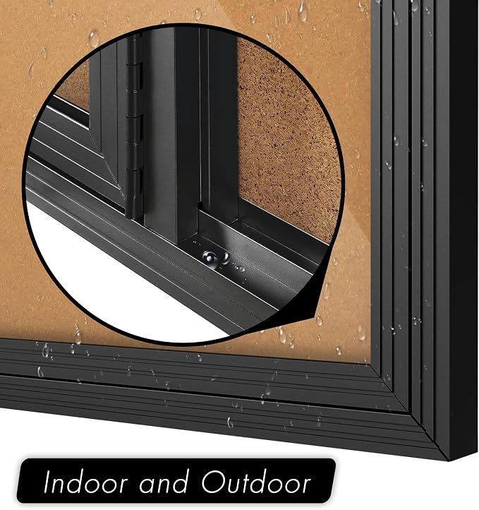 INNOVART Enclosed Bulletin Board 72”x48”, Lockable Cork Noticeboard - Image 6