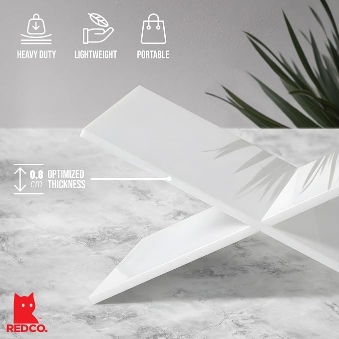 Red Co. Glossy White Acrylic Book Holder 2 Piece Reading Stand - Image 3