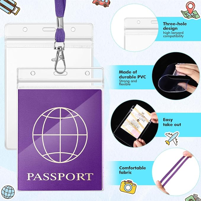 Patelai 50 Pcs 4 x 5.5 Inch Clear Passport Holders - Image 4