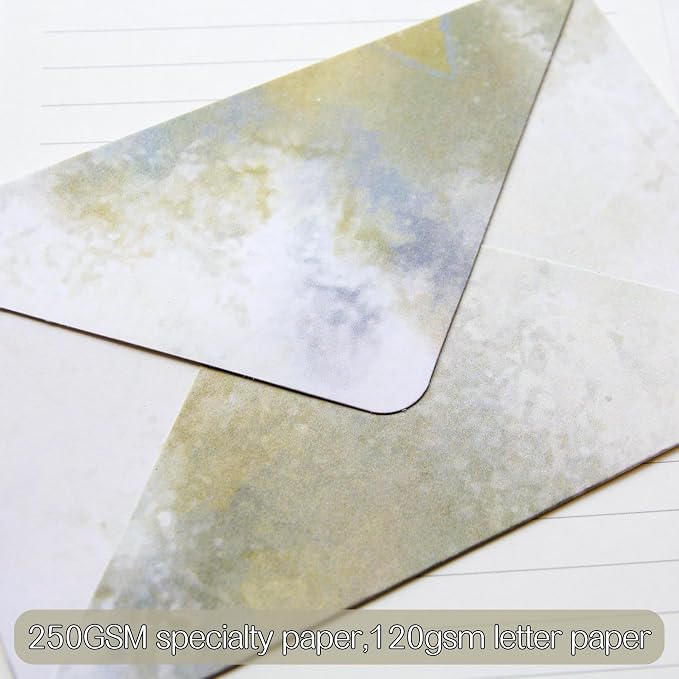 Tuhangcc Stationary Paper Set Minimalism- Hand Blended Colors, 12 Envelopes & - Image 3