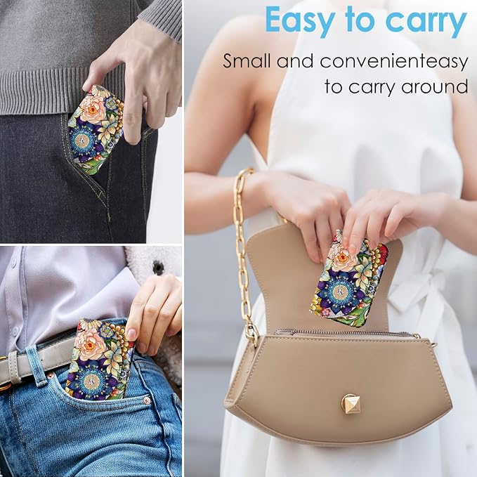 Business Card Holder，PU Leather Business Card Case Color Printing Pattern Card - Image 5