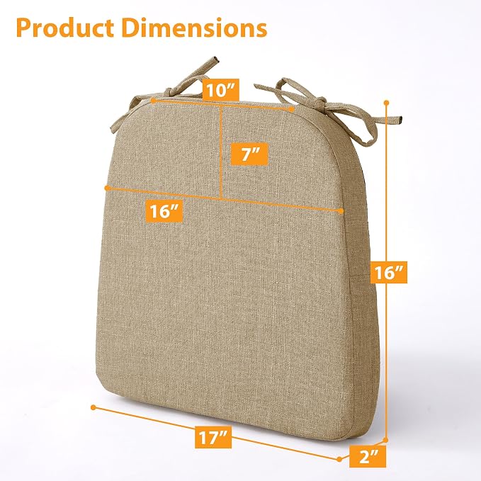 Ruqmuis Chair Cushions for Dining Chairs, D-Shaped Chair Pads - Image 3