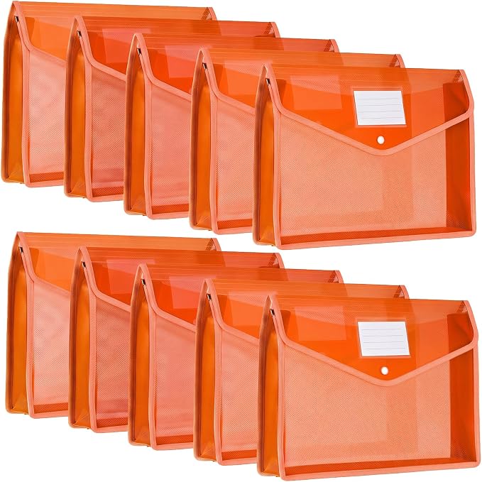 Epakh 10 Pieces Plastic File Folders Envelope Expanding File Wallet Organizer by Epakh