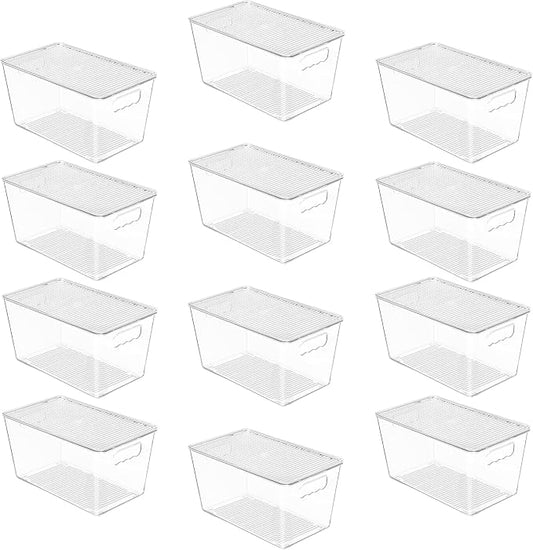 Vtopmart 12 Pack Clear Stackable Storage Bins by Vtopmart