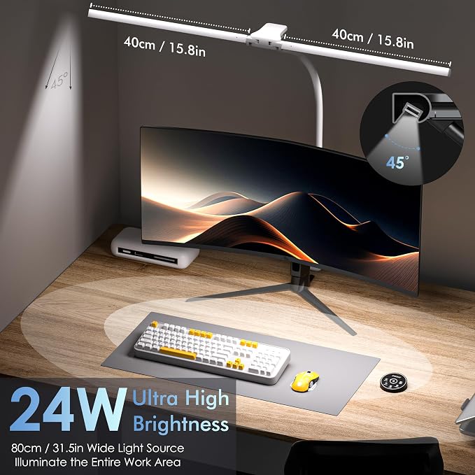 EYOCEAN Desk Lamp with Clamp, 31.5" LED Desk Lamp - Image 2