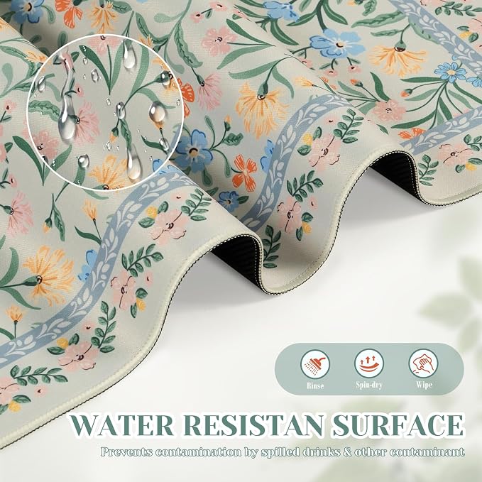 iCasso Green Aesthetic Flower Mouse pad - Image 5