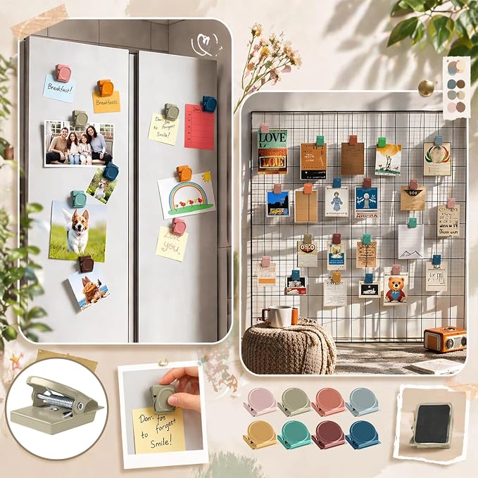 Harloon 8 Style 48 Pcs Boho Magnetic Clips Boho Classroom Decoration Magnetic - Image 5