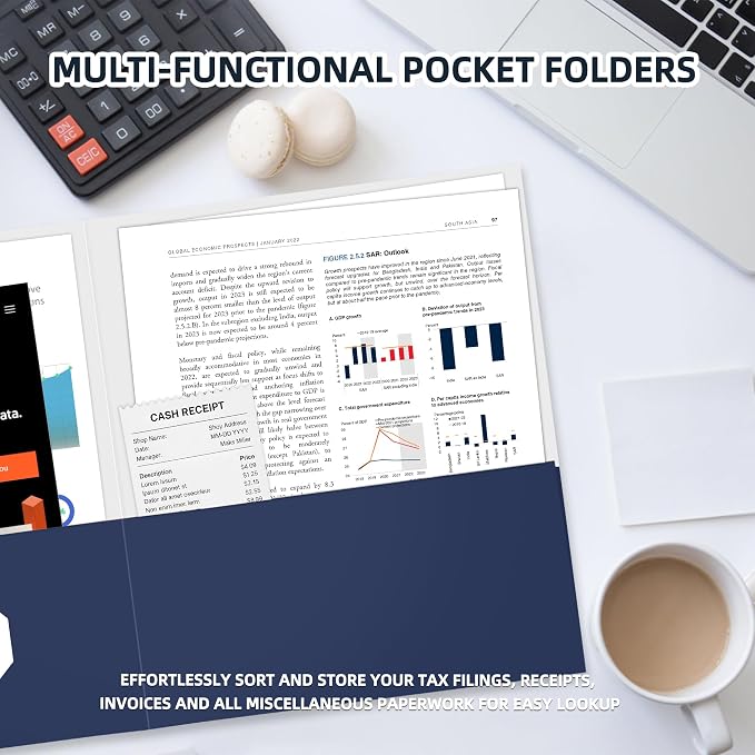 Zzrywuty 7 Packs Two Pocket Folders, Letter Size, Holds 100 Plus Sheets - Image 6