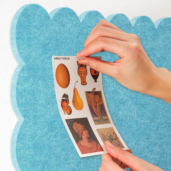 Lightomorrow Scalloped Bulletin Board, 24 x 18 Inches Felt Pin Board - Image 4
