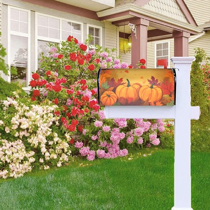 Ouqiuwa Autumn Thanksgiving Pumpkins Welcome Magnetic Mailbox Cover, Fall - Image 8