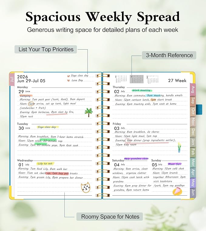 Academic Planner 2026-2027, Hardcover Weekly and Monthly Calendar Planner from - Image 3