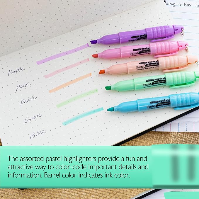 BAZIC PRODUCTS Mini Pastel Highlighters, Chisel Tip, 24-Box | Quick-dry - Image 3