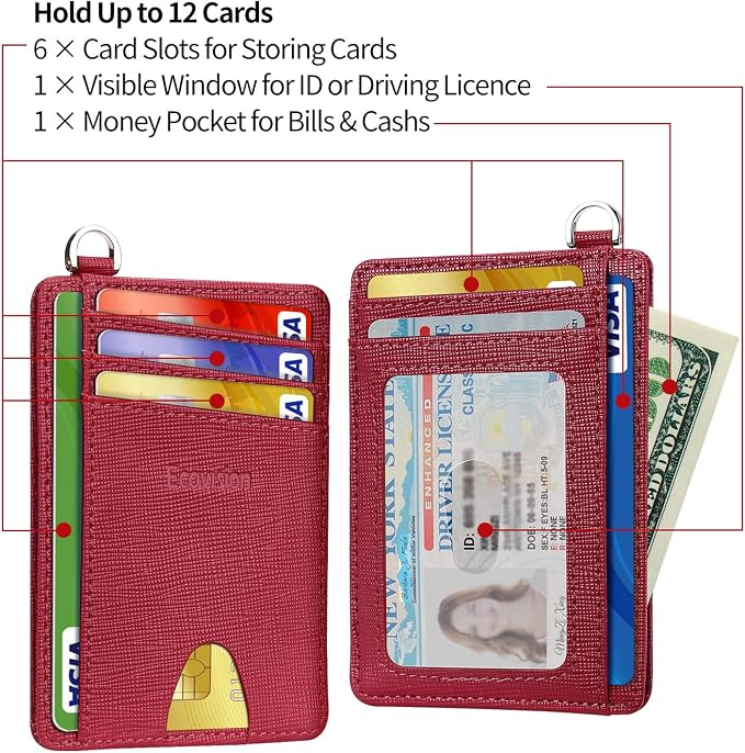 Slim Minimalist Front Pocket Wallet, RFID Blocking Credit Card Holder Wallet - Image 5