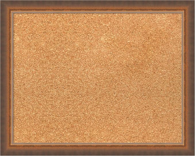Amanti Art Natural Cork Board for Wall, 16x20 Vision Board with Bronze Frame, Small Corkboard Office Decor for Home Organization, Modern Corkboard Pinboard to Display Items for Home Organization in-DeskLoop Office