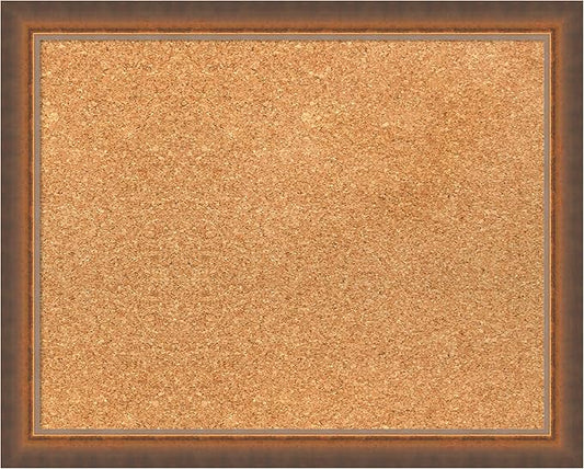 Amanti Art Natural Cork Board for Wall, 16x20 Vision Board with Bronze Frame, Small Corkboard Office Decor for Home Organization, Modern Corkboard Pinboard to Display Items for Home Organization in-DeskLoop Office
