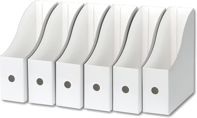 Simple Houseware 6-Pack Magazine File Holder Box, Foldable Cardboard Organizer - Image 2