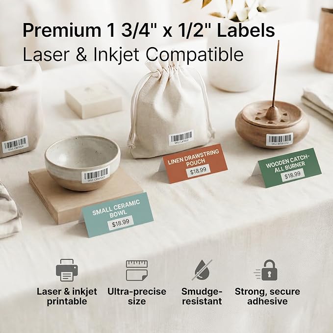 1.75" X 0.5" Matte White Return Address Labels Mailing Labels - Image 4