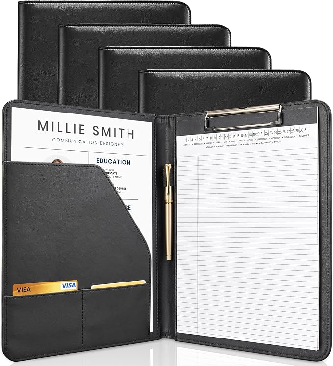 Professional Padfolio with Clipboard, Portfolio Folder Binder, 8.5 x 11 Legal by OOWOLF