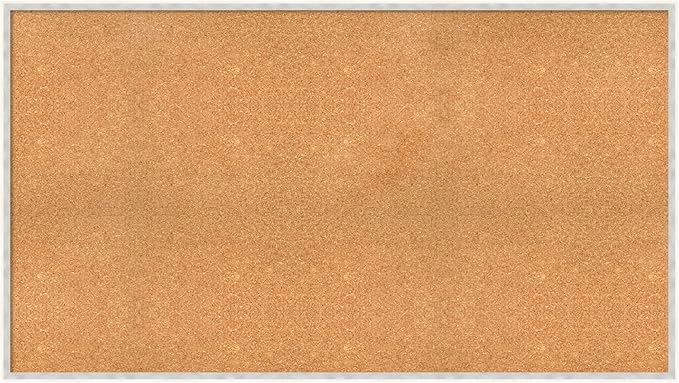 Amanti Art Natural Cork Board for Wall, 31x55 Vision Board with White Frame, Oversize Corkboard Office Decor for Home Organization, Modern Corkboard Pinboard to Display Items for Home Organization in-DeskLoop Office