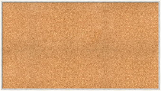 Amanti Art Natural Cork Board for Wall, 31x55 Vision Board with White Frame, Oversize Corkboard Office Decor for Home Organization, Modern Corkboard Pinboard to Display Items for Home Organization in-DeskLoop Office