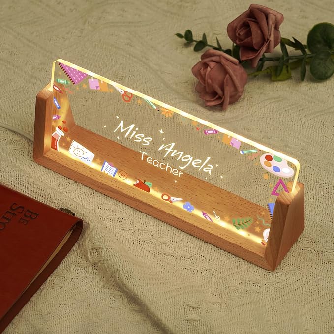 Custom Name Plate for Desk, Personalized Light Up Acrylic Desk Name Plate - Image 3