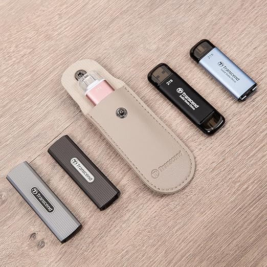 Transcend 2TB External SSD, USB 3.2 Gen2, Up to 1,050MB/s, Portable SSD with Type C, for Steam Deck, ROG Ally, MSI Claw, Windows & Mac, iPhone, iPad, Android, PS5, Xbox, Smart TV, Pink-DeskLoop Office