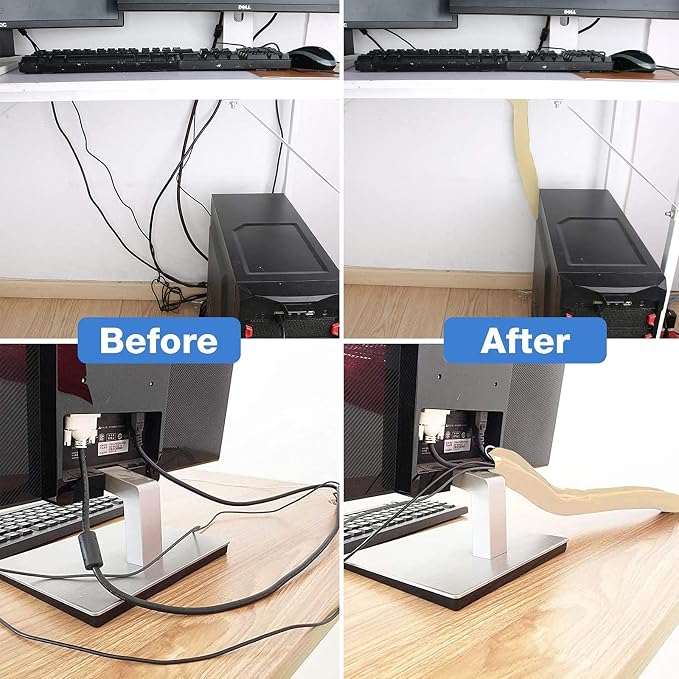 JOTO 4 Pack Cable Management Sleeve 19-20 Inches -Beige | Cord Organizer System - Image 4