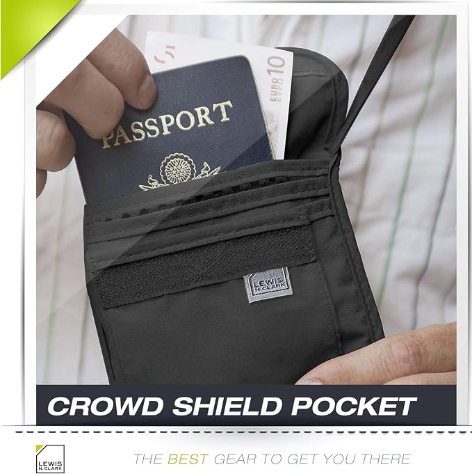 Lewis N. Clark RFID Blocking Stash Neck Wallet, Travel Pouch + Passport Holder - Image 10