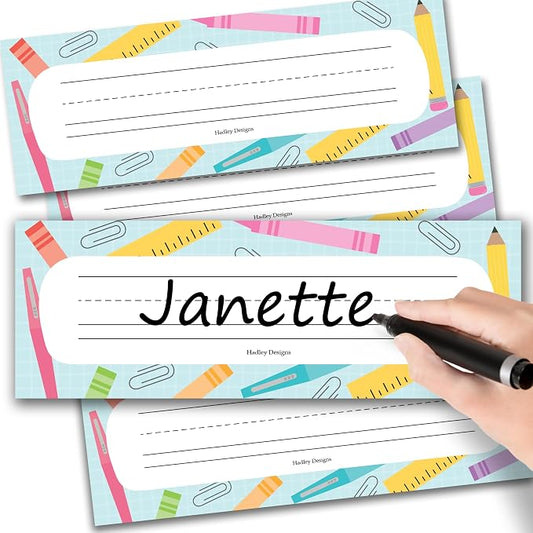 Desk Name Tags for Classroom -25 Student Name Plates for Classroom Kindergarten by HadleyDesigns