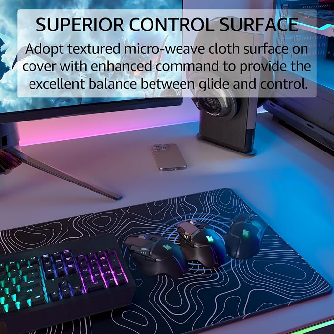 KTRIO Large Gaming Mouse Pad, Desk Mat, 31.5 x 11.8 in - Image 2